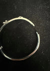 Stainless Steel Floral Crystal Bangle Bracelet – Gold or Silver