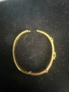 Stainless Steel Floral Crystal Bangle Bracelet – Gold or Silver