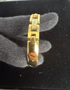 Geometric Crystal Link Stainless Steel Bangle Bracelet – Gold or Silver