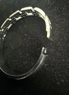 Geometric Crystal Link Stainless Steel Bangle Bracelet – Gold or Silver
