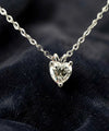 1 Carat Heart Cut Moissanite Pendant Necklace – Silver Tone Solitaire Necklace with GRA Certificate & Jewelry Box 7063