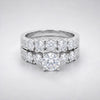 Sale Moissanite Bridal Ring Set – Round Cut, Size 9. S925 Sterling Silver 064