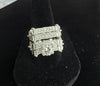 Luxury Moissanite Bridal Ring Set with Baguette Accents Silver Plated, Size 8.5 6013