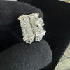 Luxury Moissanite Bridal Ring Set with Baguette Accents Silver Plated, Size 8.5 6013