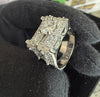 Luxury Moissanite Bridal Ring Set with Baguette Accents Silver Plated, Size 8.5 6013