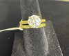 Size 6 Gold-Tone Silver Plated Moissanite Bridal Ring Set – Round-Cut Solitaire 6014