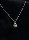 1 Carat Round Moissanite Teardrop Pendant Necklace – Silver Tone Halo Necklace with GRA Certificate & Jewelry Box 7064